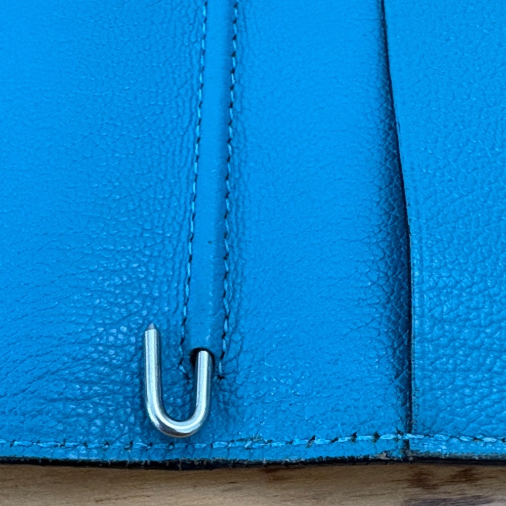 Hermès Chevre Mysore Leather Vision Agenda Cover Teal with Address Book VGUC - Picture 8 of 16